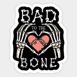 Bad to the Bone Halloween, Skateboard Halloween, Skeleton Halloween, Skate Skeleton, Skateboarding Gift Sticker